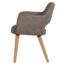 Woood Murat eetkamerstoel taupe met houten poot naturel