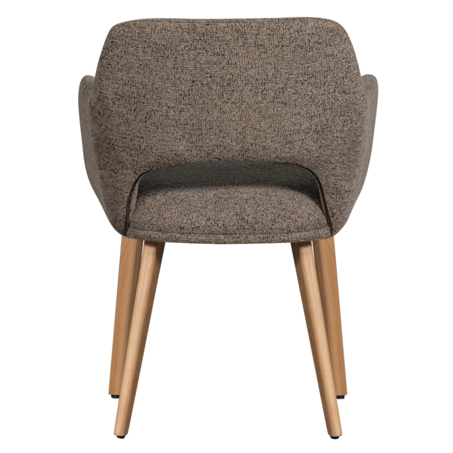 Woood Murat eetkamerstoel taupe met houten poot naturel