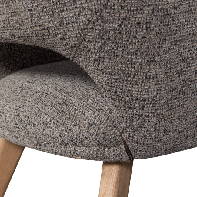Woood Murat eetkamerstoel taupe met houten poot naturel
