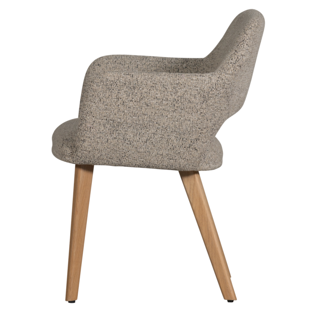 Woood Murat eetkamerstoel naturel met houten poot naturel