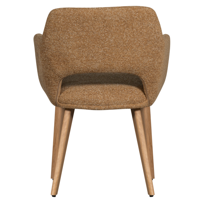 Woood Murat eetkamerstoel geel met houten poot naturel