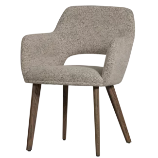 Woood Murat eetkamerstoel naturel met houten poot mystic brown