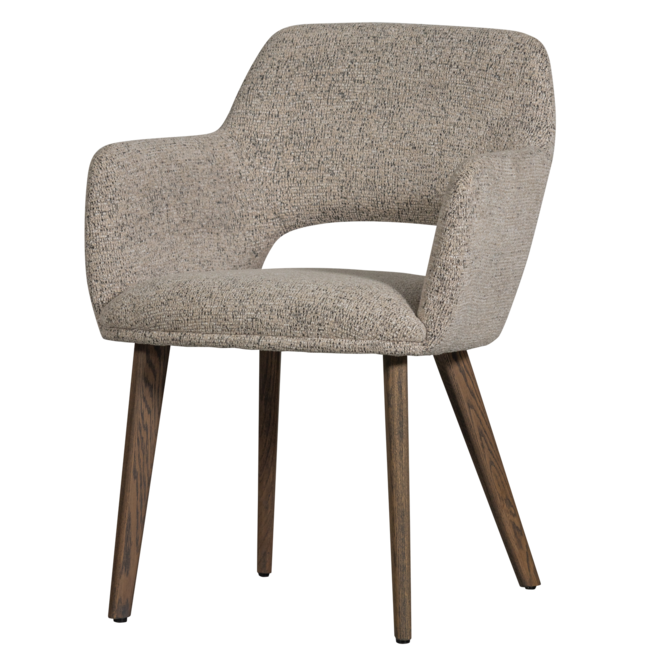 Woood Murat eetkamerstoel naturel met houten poot mystic brown