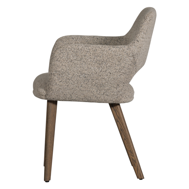 Woood Murat eetkamerstoel naturel met houten poot mystic brown