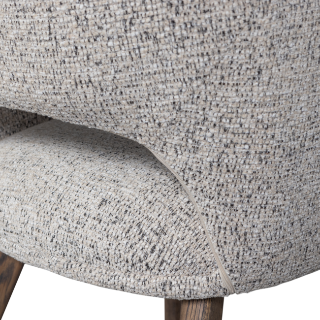 Woood Murat eetkamerstoel naturel met houten poot mystic brown