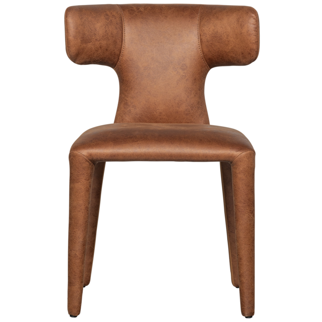 Woood Permit eetkamerstoel leerlook cognac