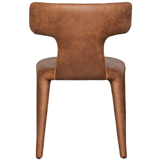 Woood Permit eetkamerstoel leerlook cognac