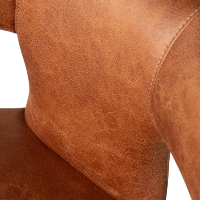 Woood Permit eetkamerstoel leerlook cognac