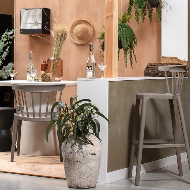 Woood Bliss tuinstoel met spijlen kunststof taupe