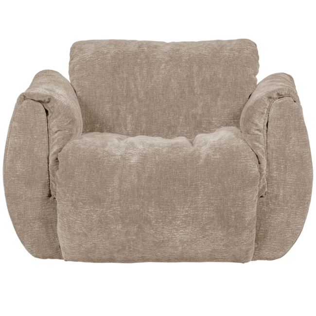 Woood Baggy draaifauteuil 3d chenille zand