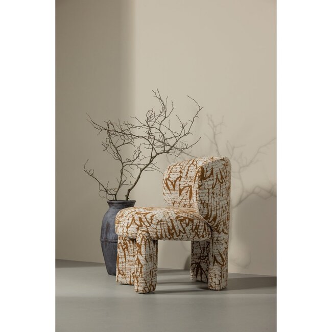 Woood Upke fauteuil met dessin naturel/bruin