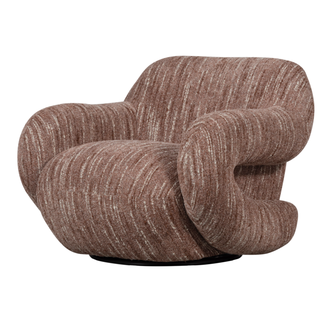 Woood Folke fauteuil chenille oudroze melange