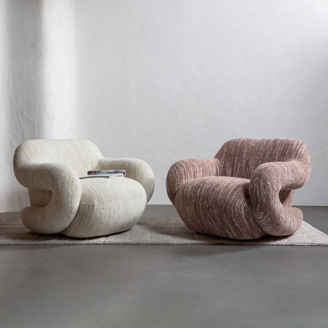 Woood Folke fauteuil chenille naturel melange