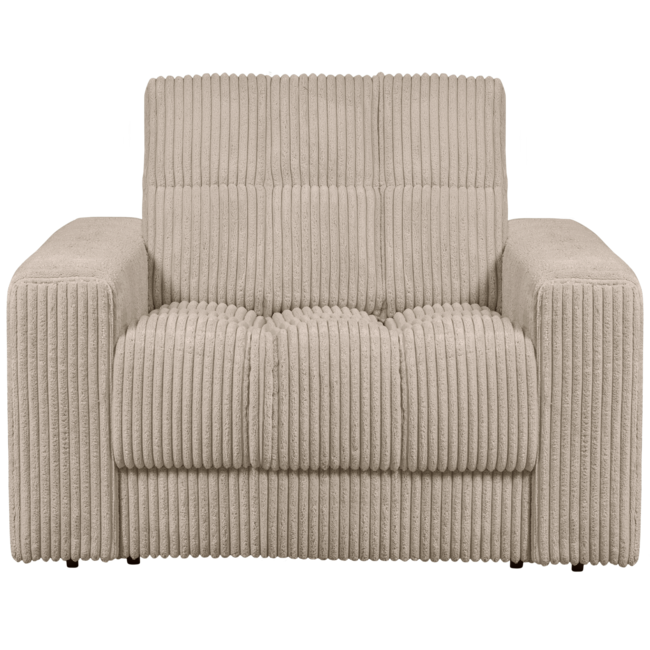 Woood Second date fauteuil grove ribstof travertin