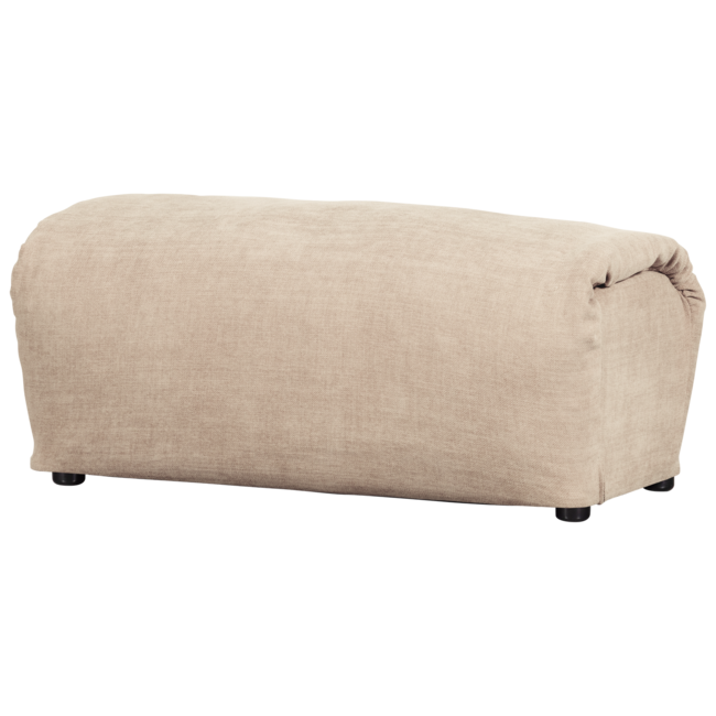 Woood Baggy hocker geweven chenille zand