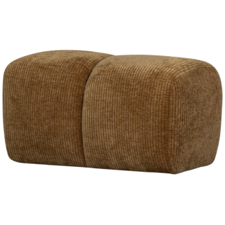 Woood Mojo poef 45x84x64cm geweven ribstof honinggeel