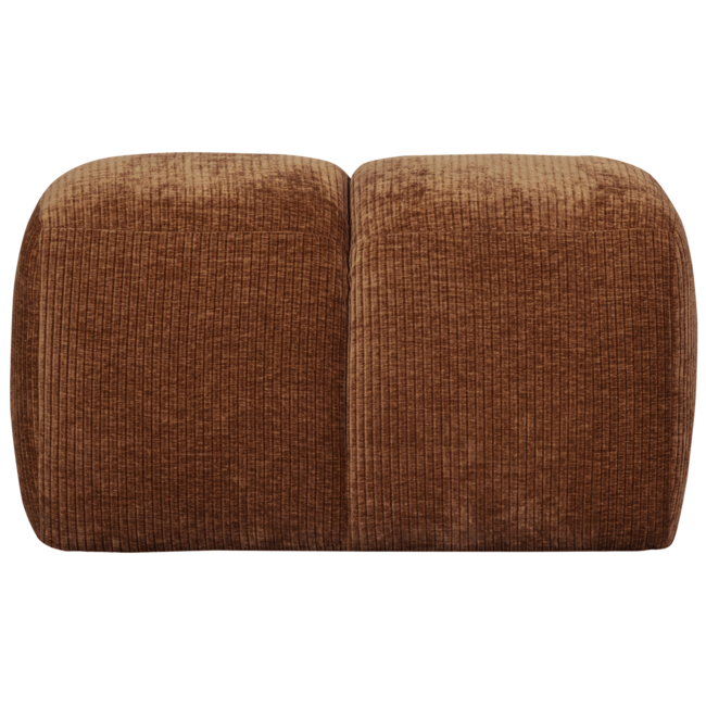 Woood Mojo poef 45x84x64cm geweven ribstof roestbruin