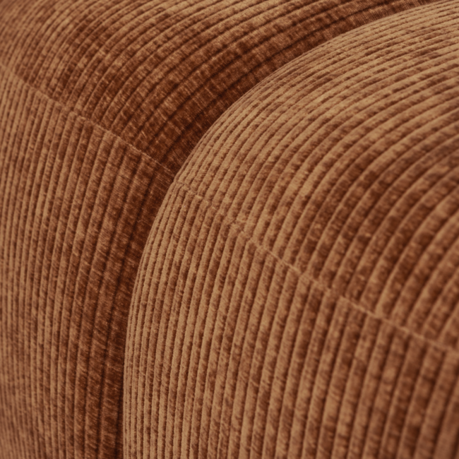 Woood Mojo poef 45x84x64cm geweven ribstof roestbruin