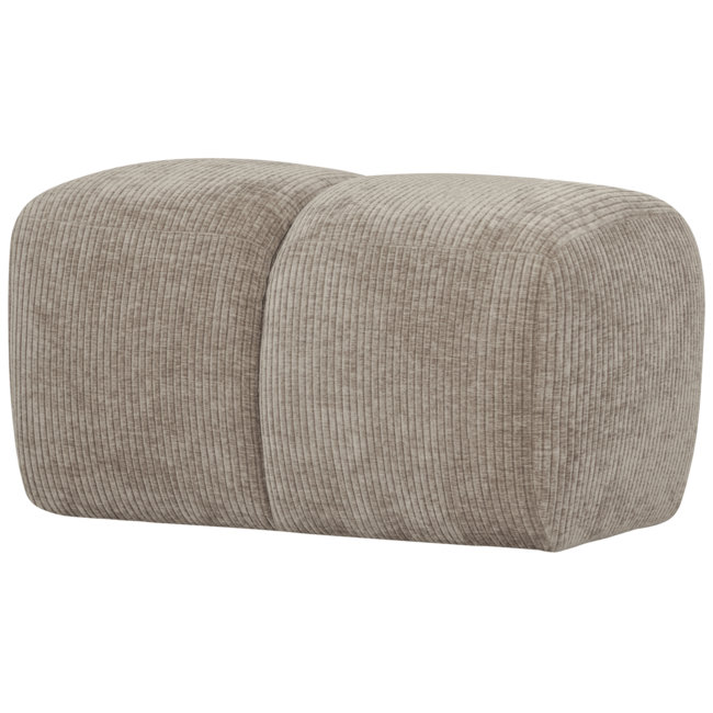 Woood Mojo poef 45x84x64cm geweven ribstof donkerzand