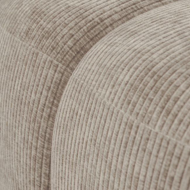 Woood Mojo poef 45x84x64cm geweven ribstof donkerzand