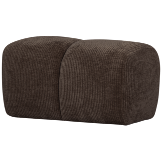 Woood Mojo poef 45x84x64cm geweven ribstof bruin