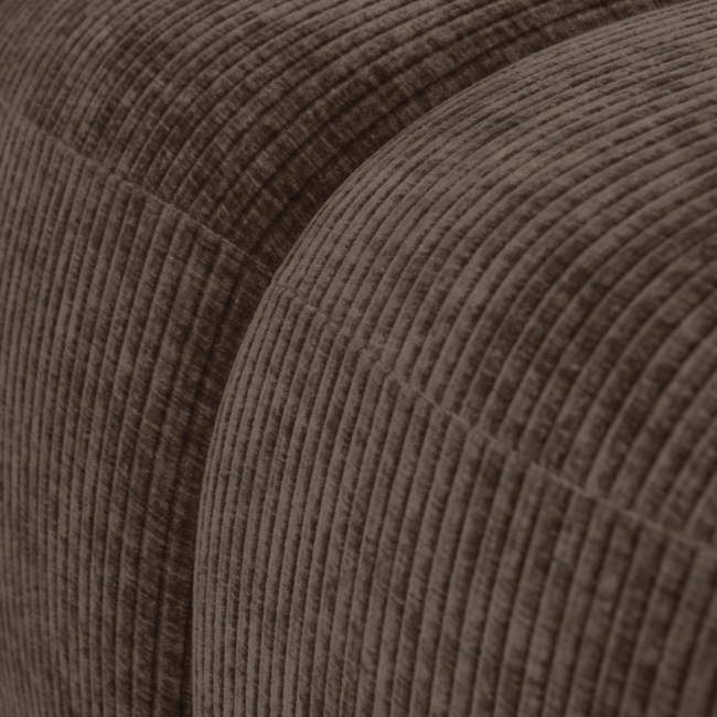 Woood Mojo poef 45x84x64cm geweven ribstof bruin