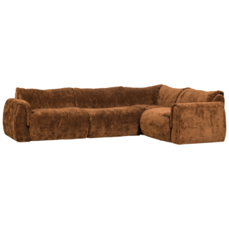 Woood Baggy hoekbank rechts 3d chenille middenbruin