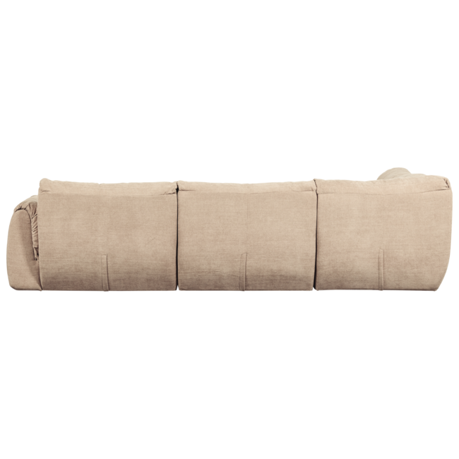 Woood Baggy hoekbank links geweven chenille zand