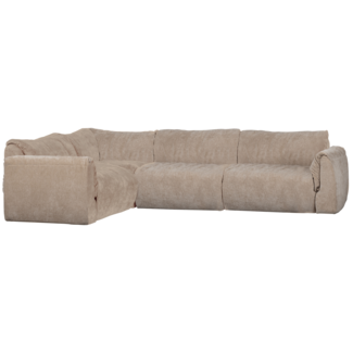 Woood Baggy hoekbank links 3d chenille zand