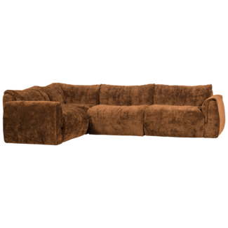 Woood Baggy hoekbank links 3d chenille middenbruin