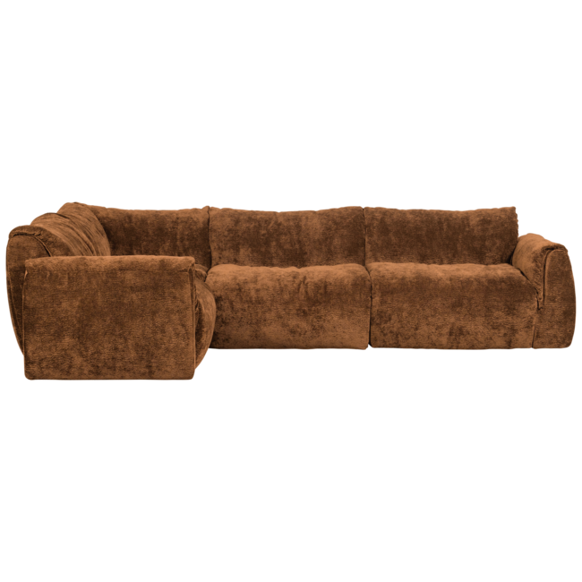 Woood Baggy hoekbank links 3d chenille middenbruin
