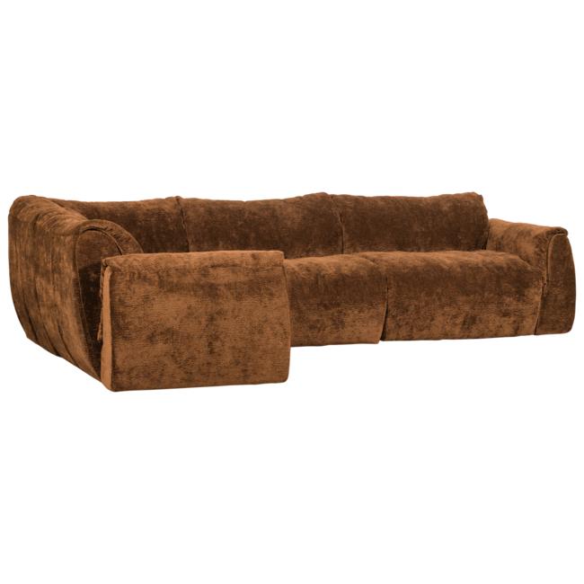 Woood Baggy hoekbank links 3d chenille middenbruin