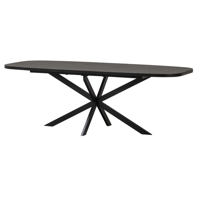 Woood Arros eettafel uitschuifbaar 180-220x90cm mdf zwart