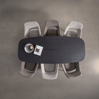 Woood Arros eettafel uitschuifbaar 180-220x90cm mdf zwart