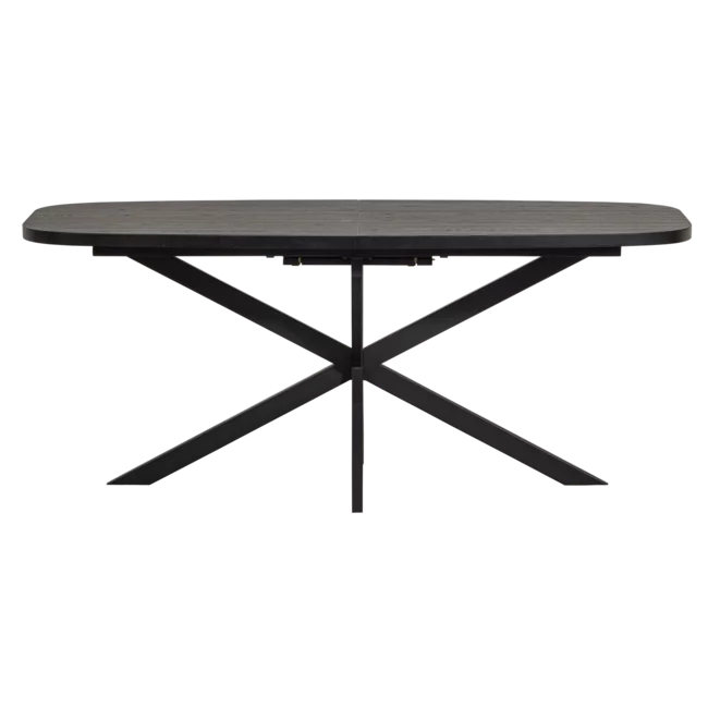 Woood Arros eettafel uitschuifbaar 180-220x90cm mdf zwart