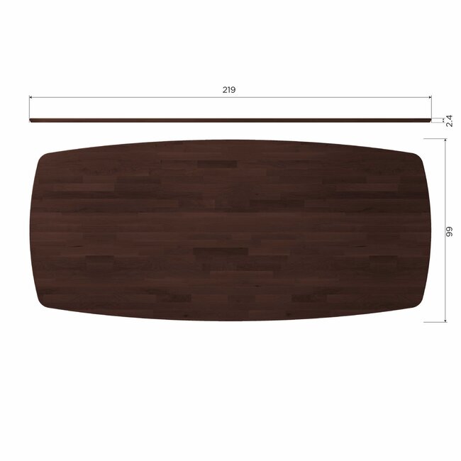 Woood Tablo eettafel deens ovaal vl 220x100cm mystic brown [fsc]