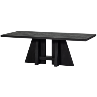 Woood Kean eettafel met middenpoot mango zwart 220x100cm