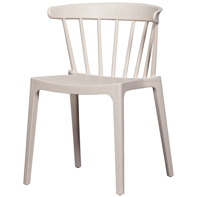 Woood Bliss tuinstoel met spijlen wheat fiber off white melange
