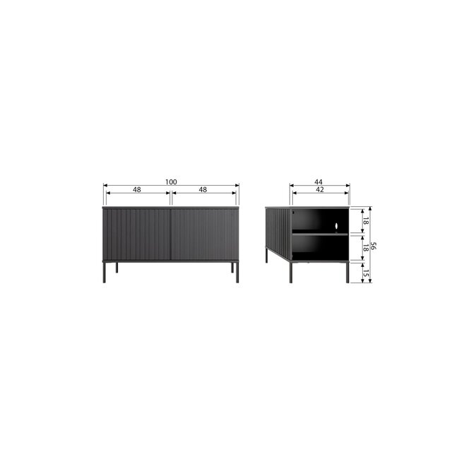 Woood New gravure tv meubel 100 cm grenen dust [fsc]