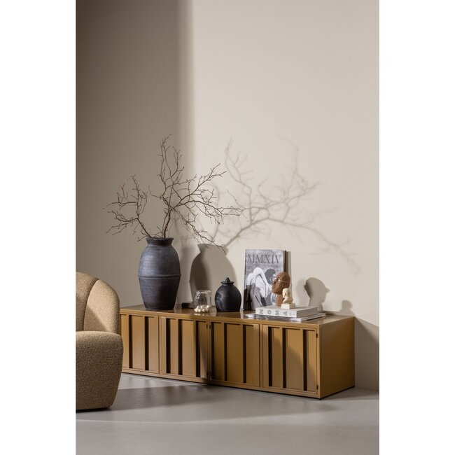 Woood Level tv-meubel metaal honinggeel 44x160cm