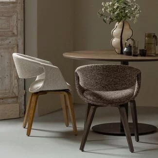 Woood Yossi eetkamerstoel naturel met houten poot naturel