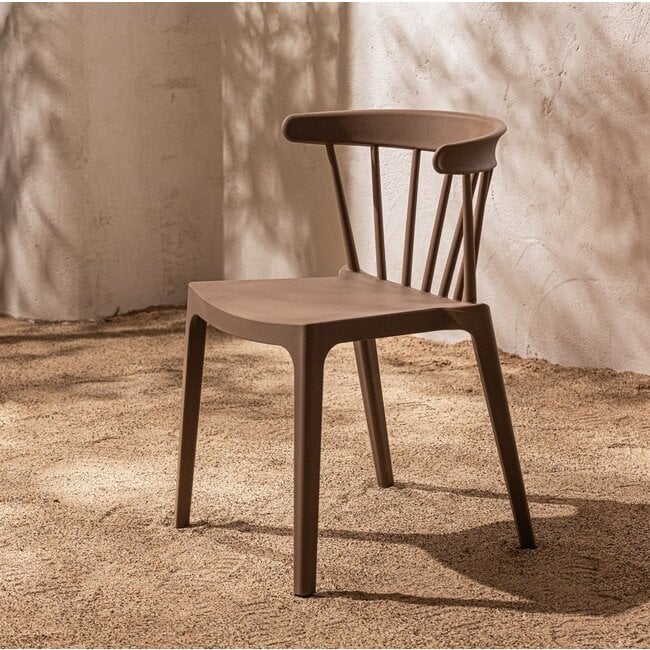 Woood Bliss tuinstoel met spijlen coffee fiber bruin melange