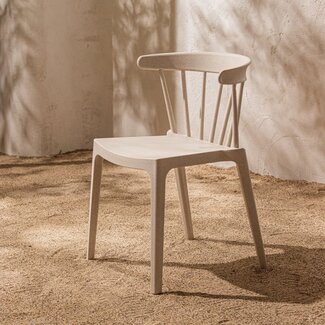 Woood Bliss tuinstoel met spijlen wheat fiber off white melange