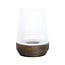 Light en Living Windlicht Ø22x30 Cm MINAS glas Rib helder+hout donkerbruin