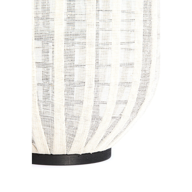 Light en Living Windlicht Ø34X57 CM DEZULO Linnen Naturel+zwart hout