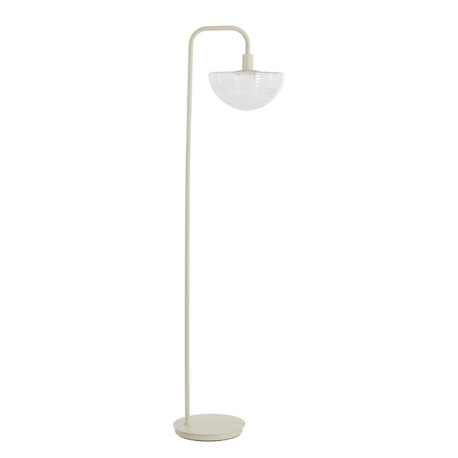 Light en Living Vloerlamp 43x30x165 cm BAYLIE mat creme+helder glas
