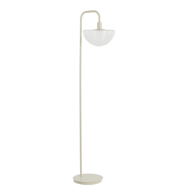 Light en Living Vloerlamp 43x30x165 cm BAYLIE mat creme+helder glas