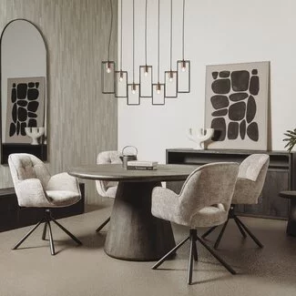 Tower Living Asti Eetkamertafel rond olijfbruin 130 cm