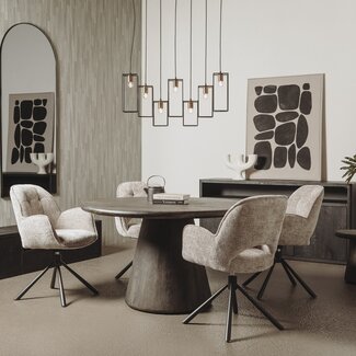 Tower Living Asti Eetkamertafel rond olijfbruin 150 cm