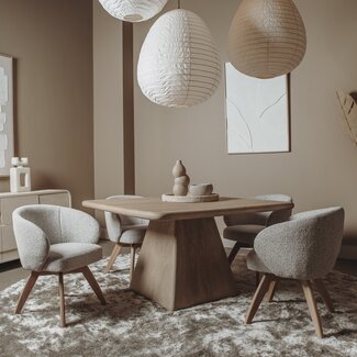 Tower Living Asti Eetkamertafel vierkant naturel 150 cm